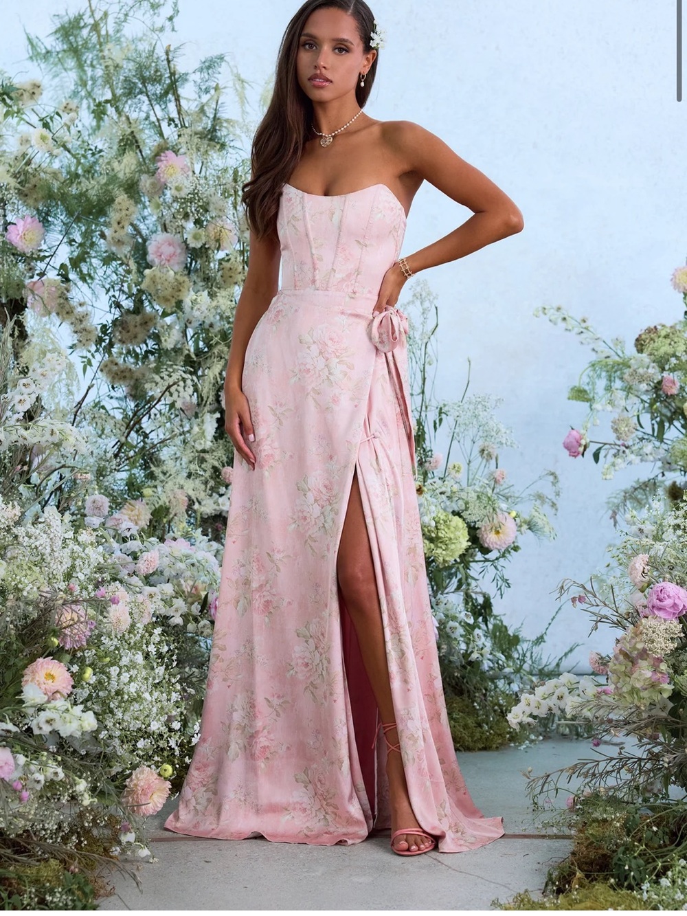 The Cecilia Dress in Light Pink Tapestry Rose